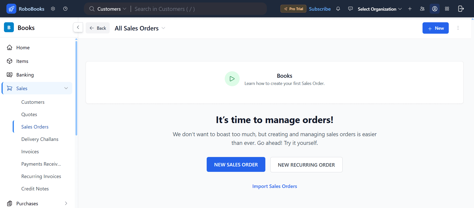 RoboBooks dashboard overview